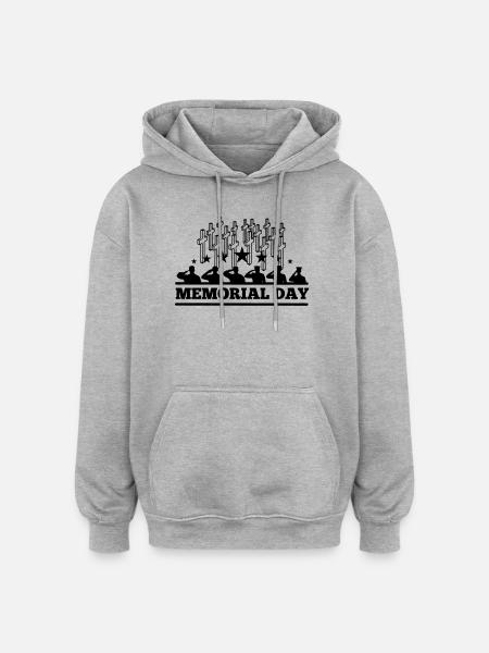 Respect cemetery text 'Memorial Day' - Oversized Unisex Hoodie - heather grey