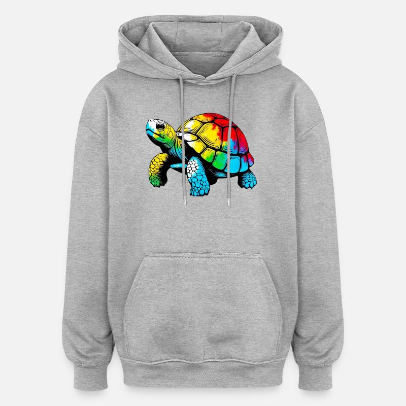 Tortue - Sweat à capuche oversize unisexe - gris chiné