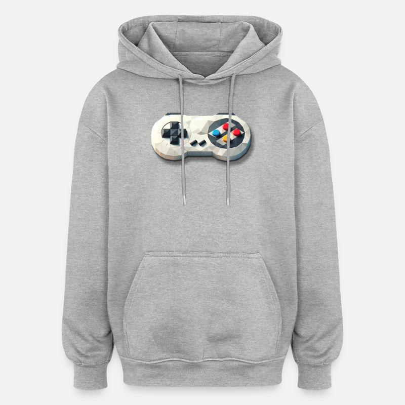 Retro Controller 16 Bit Gaming Nostalgie - Oversized Unisex Hoodie - Grau meliert