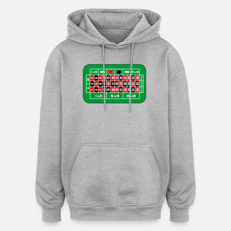 Table Casino - Sweat à capuche oversize unisexe - gris chiné