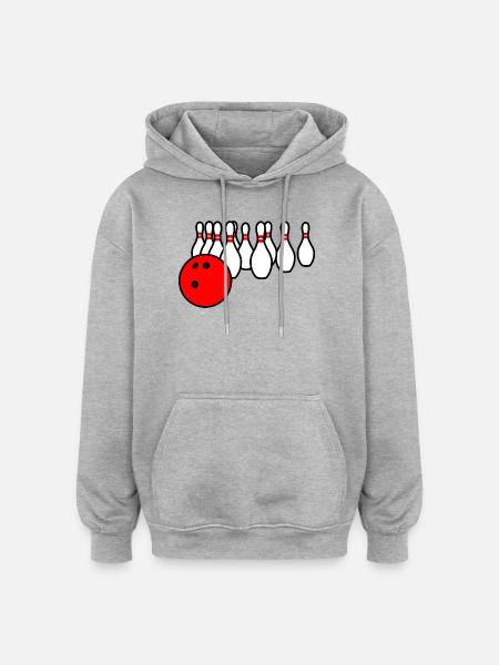 Bowling ball with pins - Oversized Unisex Hoodie - heather grey