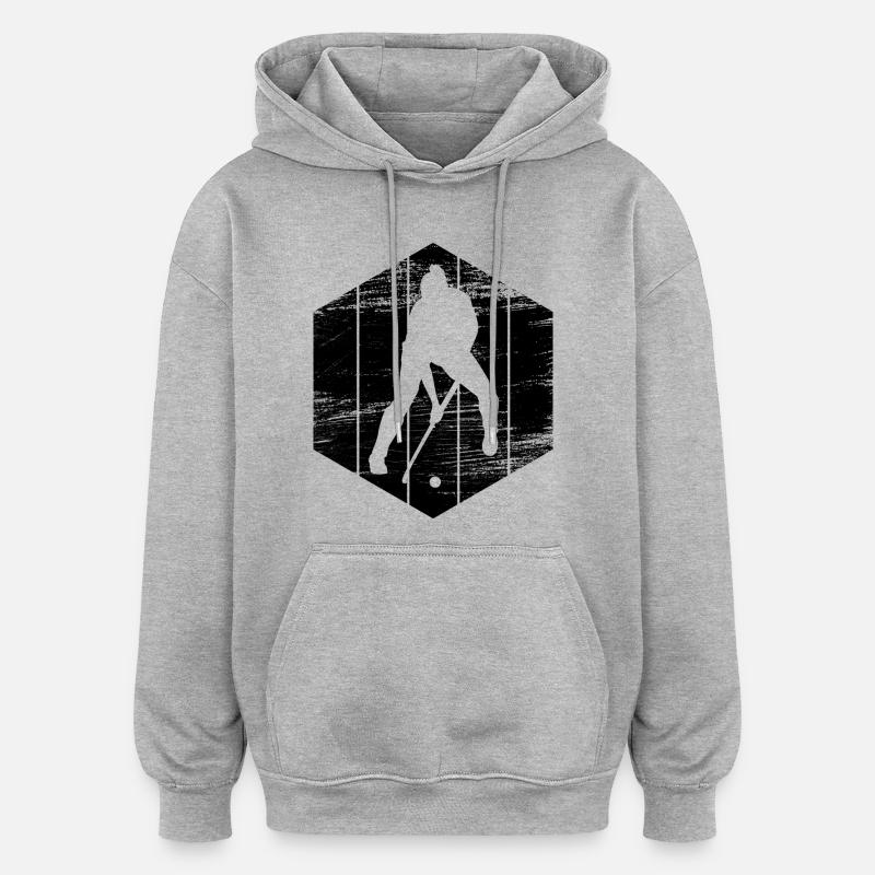 Joueurs de hockey sur gazon - Sweat à capuche oversize unisexe - gris chiné