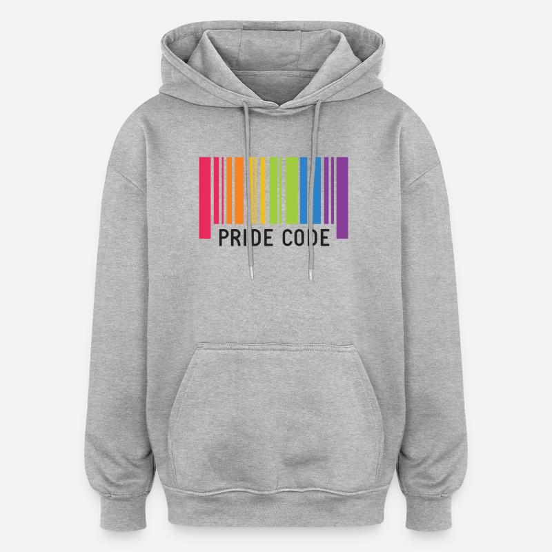 LGBT Pride Month - Pride Code - Oversized Unisex Hoodie - heather grey