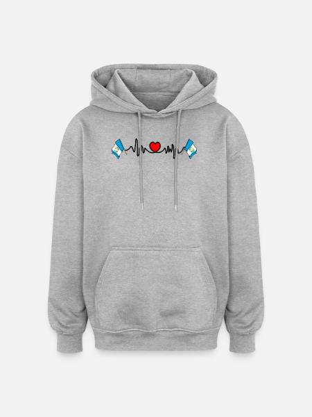 Heart rate cardio for Guatemala - Oversized Unisex Hoodie - heather grey