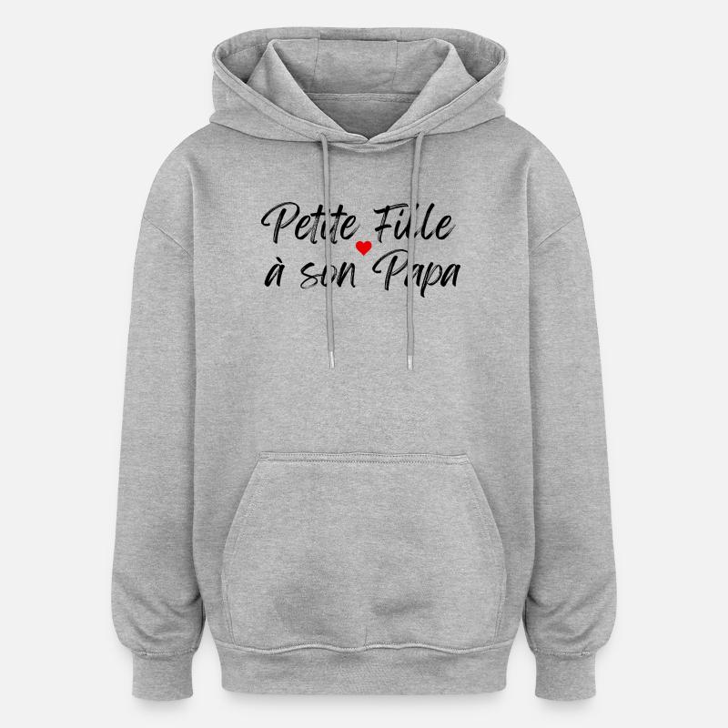 Kleines Mädchen mit ihrem Papa - Oversized Unisex Hoodie - Grau meliert