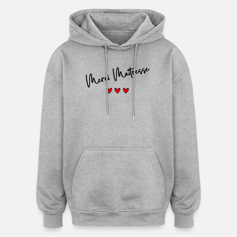 MAÎTRESSE. MERCI. MERCI MAÎTRESSE - Sweat à capuche oversize unisexe - gris chiné