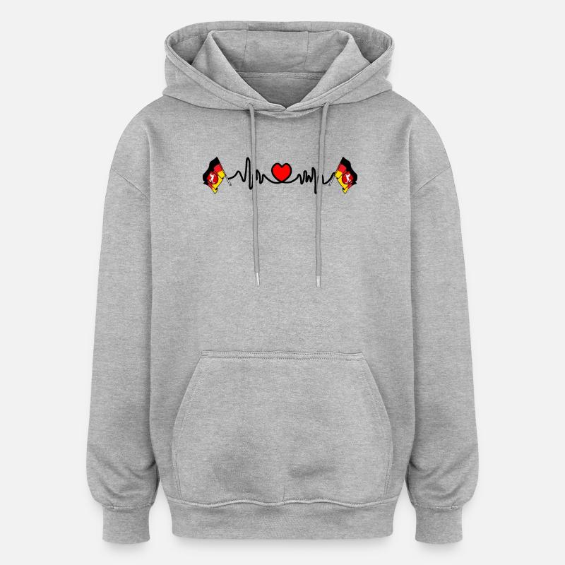 Herzfrequenz Cardio Niedersachsen - Oversized Unisex Hoodie - Grau meliert