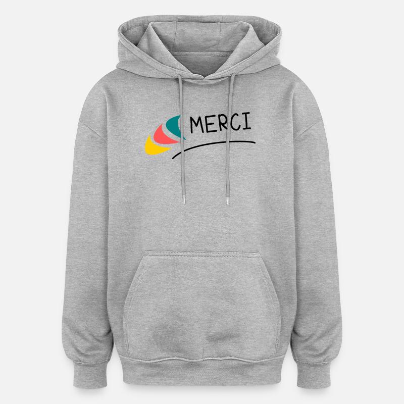 MAÎTRESSE. MERCI. MERCI MAÎTRESSE - Sweat à capuche oversize unisexe - gris chiné