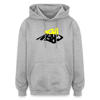 JGA Crew - Ombre ivre - Sweat à capuche oversize unisexe - gris chiné - Devant - Noah (186cm)