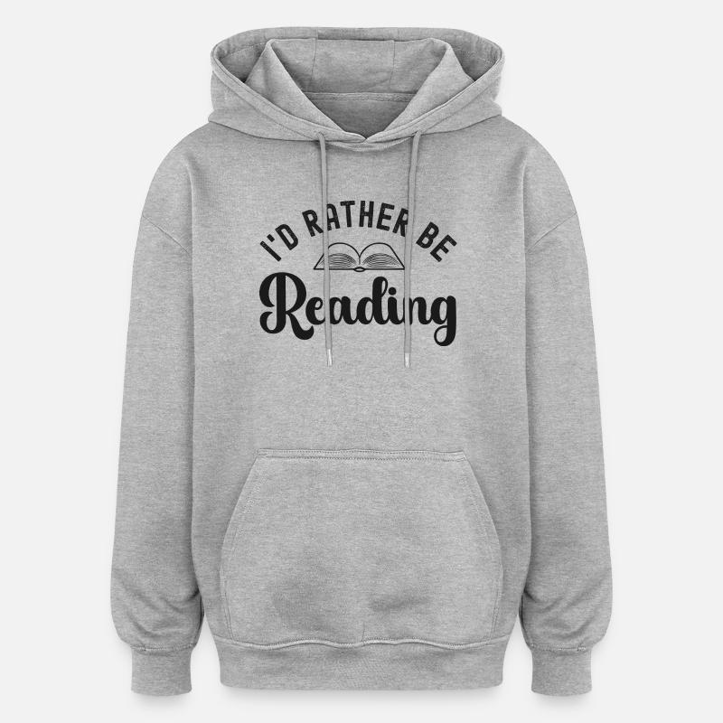 Lecture Bookworm Bookworm - Sweat à capuche oversize unisexe - gris chiné