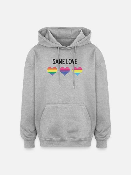LGBTQ Pride Month - Same Love - Oversized Unisex Hoodie - heather grey