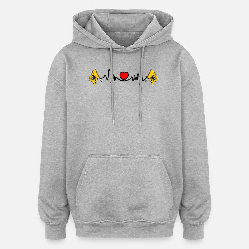 Herzfrequenz-Cardio für Niederschlesien - Oversized Unisex Hoodie - Grau meliert