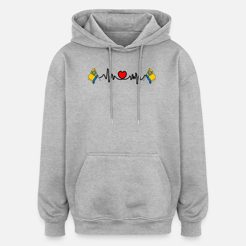 Herzfrequenz-Cardio für Oppeln - Oversized Unisex Hoodie - Grau meliert