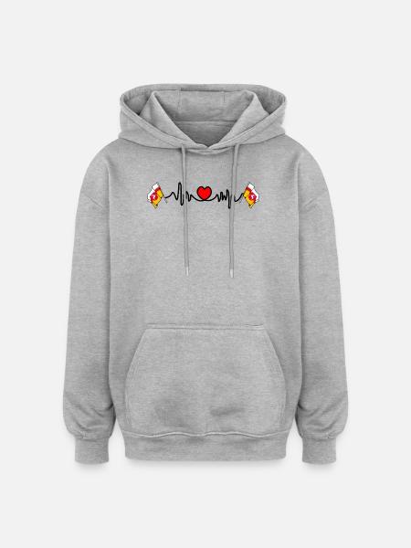 Herzfrequenz-Cardio für Lubin - Oversized Unisex Hoodie - Grau meliert