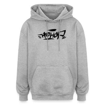 Graffiti Tag HipHop Simple 01 1C - Oversized Unisex Hoodie - Grau meliert - Vorne - Noah (186cm)