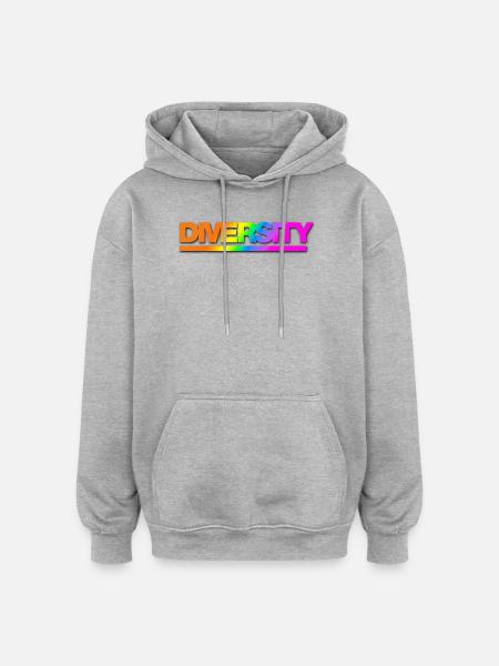 Typo Diversity Rainbow Shadow - Oversized Unisex Hoodie - heather grey