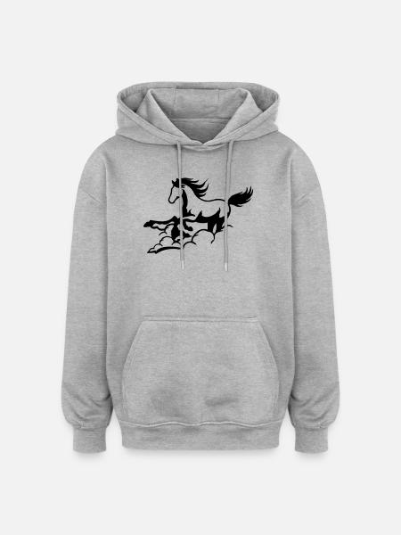 Horse Dream Clouds - Oversized Unisex Hoodie - heather grey