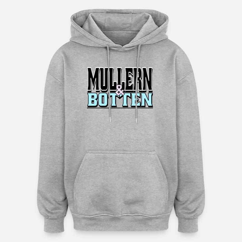 Müller & Botten - Sweat à capuche oversize unisexe - gris chiné