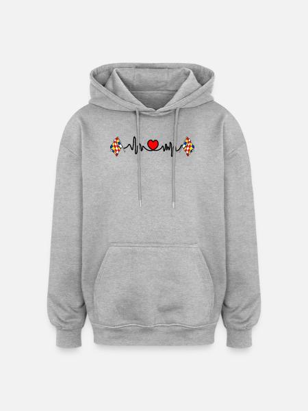 Herzfrequenz-Cardio für Antwerpen, Belgien - Oversized Unisex Hoodie - Grau meliert
