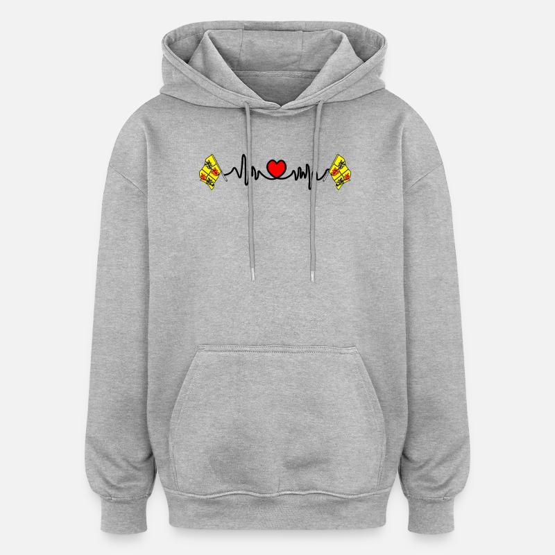 Cardio cardio pour le Hainaut Belgique - Sweat à capuche oversize unisexe - gris chiné