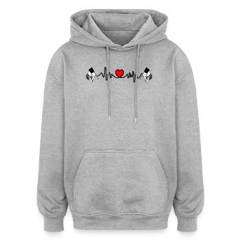 Herzfrequenz-Cardio für Graubünden Schweiz - Oversized Unisex Hoodie - Grau meliert - Vorne - Noah (186cm)