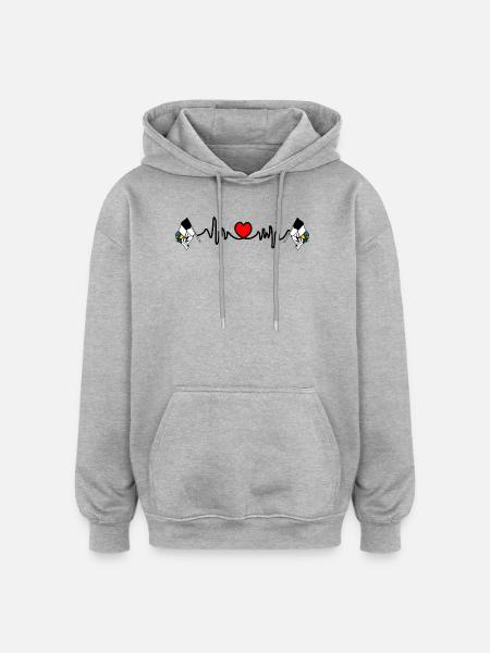 Herzfrequenz-Cardio für Graubünden Schweiz - Oversized Unisex Hoodie - Grau meliert