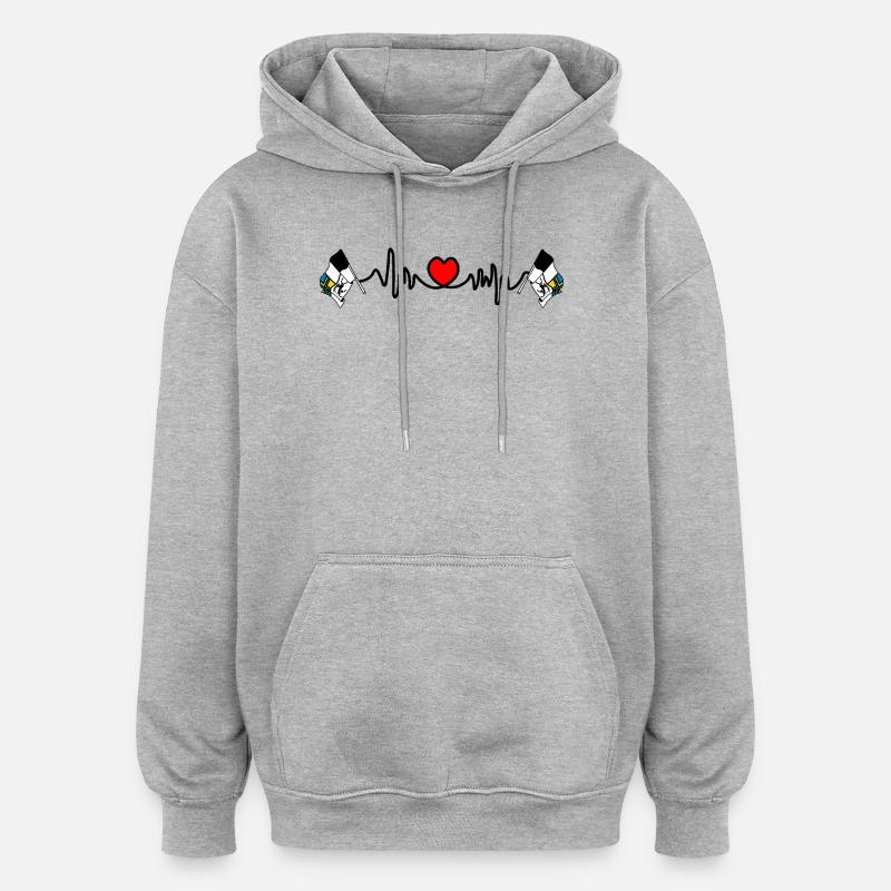 Herzfrequenz-Cardio für Graubünden Schweiz - Oversized Unisex Hoodie - Grau meliert
