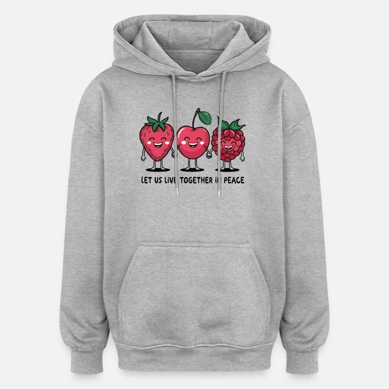 Baies de la paix - Sweat à capuche oversize unisexe - gris chiné