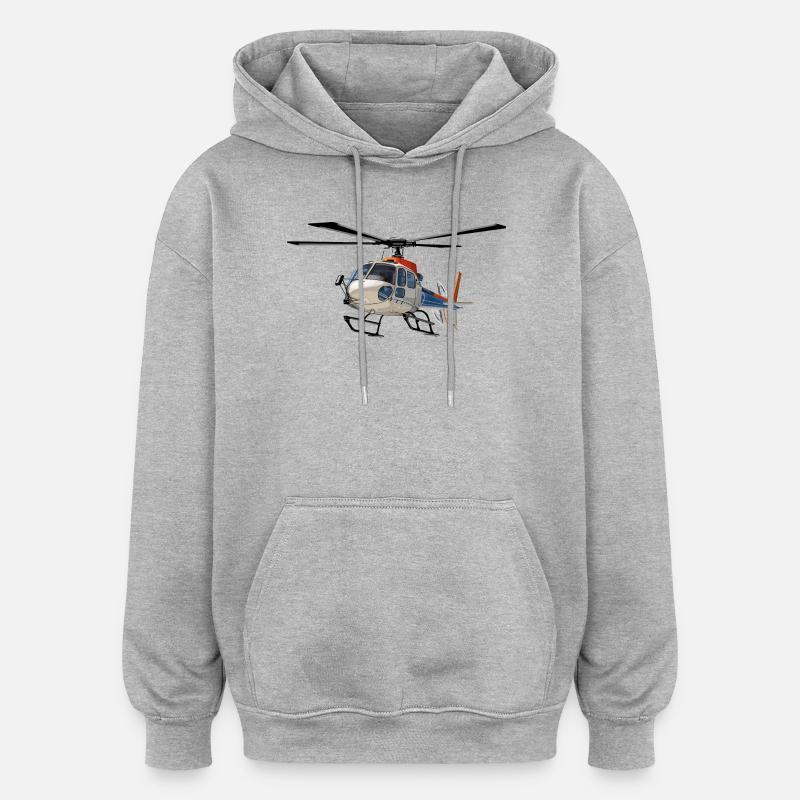 Opérations d’hélicoptères - Sweat à capuche oversize unisexe - gris chiné