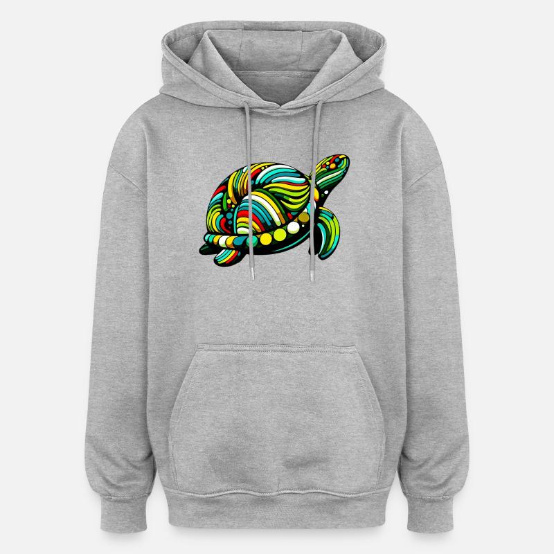 Tortue - Sweat à capuche oversize unisexe - gris chiné