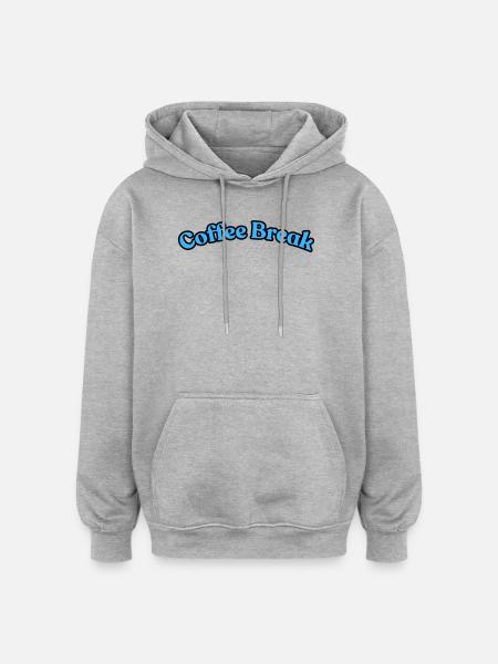 Coffee Break - Oversized Unisex Hoodie - heather grey