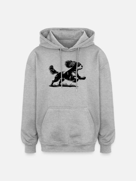 Cavalier King Charles Spaniel - Oversized Unisex Hoodie - heather grey