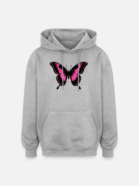 Butterfly - Oversized Unisex Hoodie - heather grey