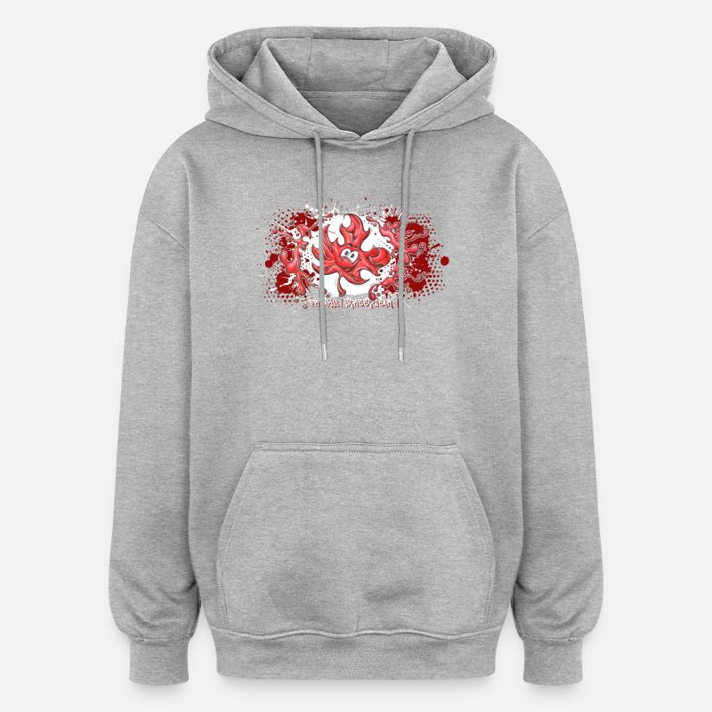 Canada Amour - Sweat à capuche oversize unisexe - gris chiné