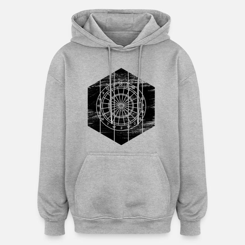 Cible - Sweat à capuche oversize unisexe - gris chiné