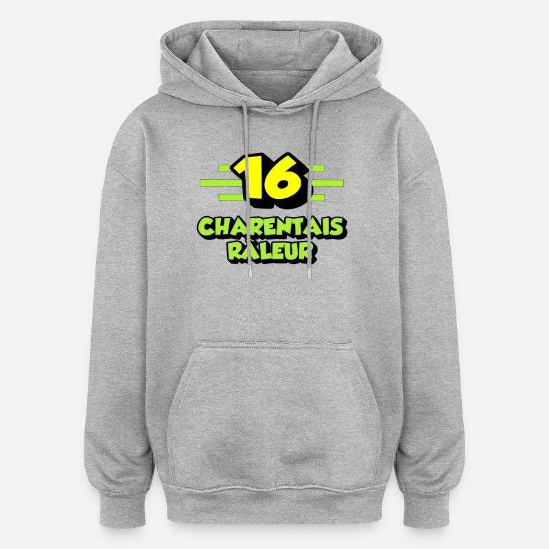Charentais râleur - Sweat à capuche oversize unisexe - gris chiné