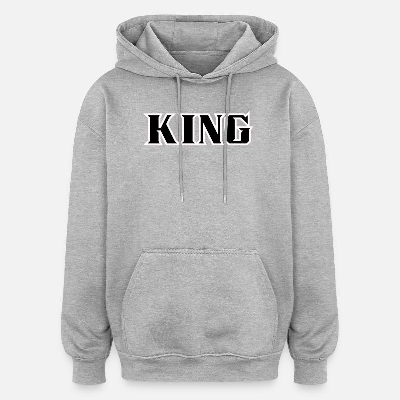 King Classic Text - Oversized Unisex Hoodie - heather grey