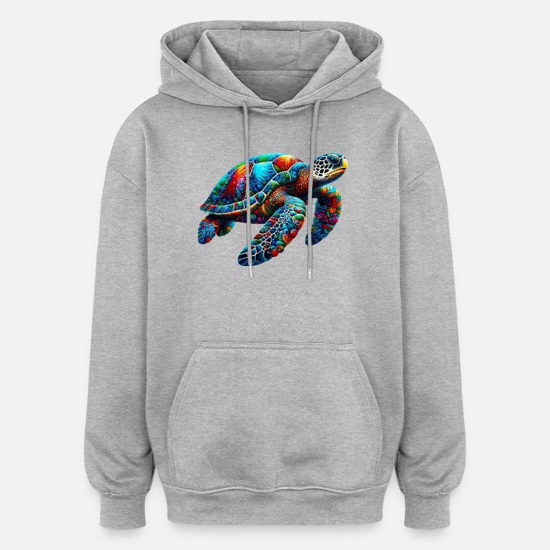 Turtle - Oversized Unisex Hoodie - heather grey