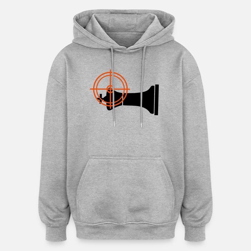 Échec et mat mentant - Sweat à capuche oversize unisexe - gris chiné