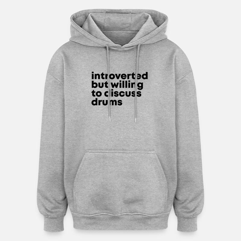 Trommel - Oversized Unisex Hoodie - Grau meliert
