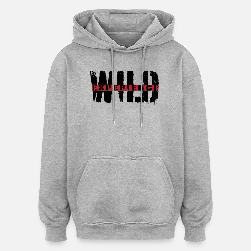 Expérience sauvage - Sweat à capuche oversize unisexe - gris chiné