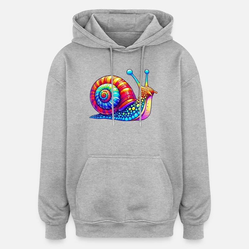 Schnecke - Oversized Unisex Hoodie - Grau meliert