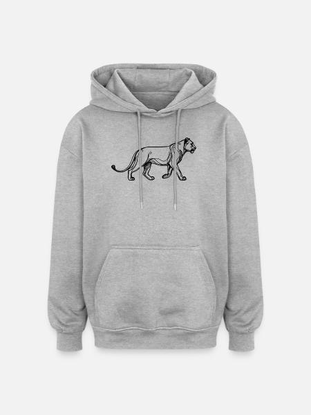 Lioness essence - Oversized Unisex Hoodie - heather grey