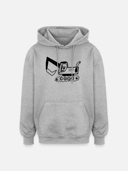 Baggerfahrer für alle Bagger- Helden - Oversized Unisex Hoodie - Grau meliert