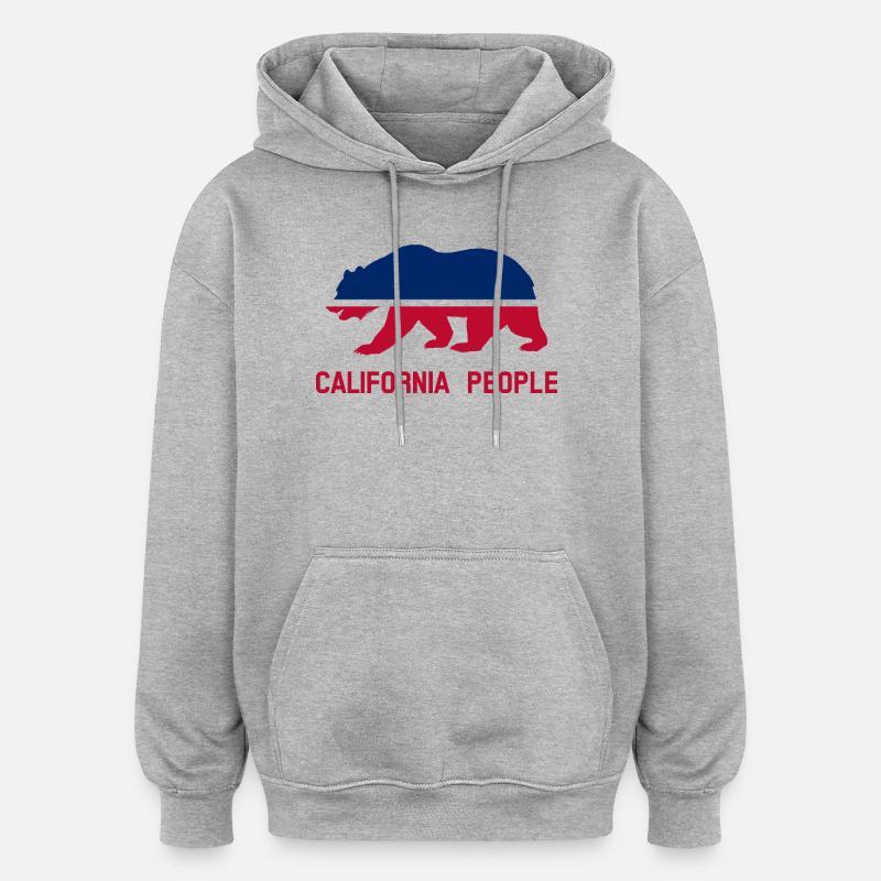 Californiens - Sweat à capuche oversize unisexe - gris chiné