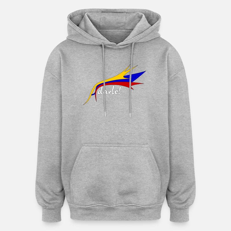 Logo Adarle! - Sweat à capuche oversize unisexe - gris chiné