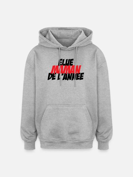 élue Maman de l'année - Sweat à capuche oversize unisexe - gris chiné