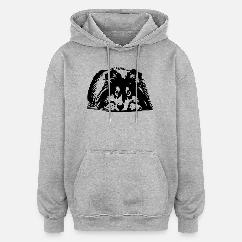 Sheltie - Sweat à capuche oversize unisexe - gris chiné