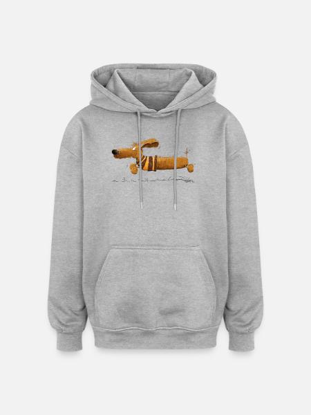 Juokseva mäyräkoira I Mäyräkoira I Mäyräkoira I Koira - Unisex oversize huppari - harmaasävyinen