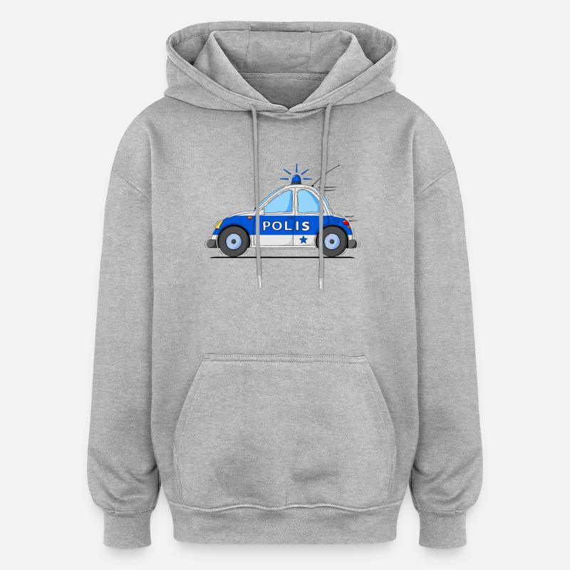 Polizeiauto Polis Blau - Oversized Unisex Hoodie - Grau meliert